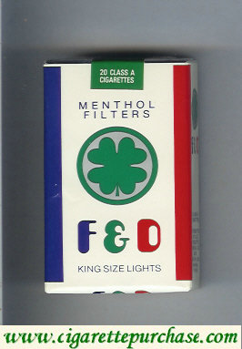 F&D F and D Menthol Filters King Size Lights cigarettes soft box